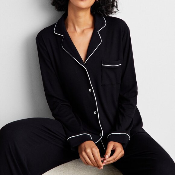 State Of Day Other - #1032 State of Day Women's 2-Pc. Packaged Ribbed Notched-Collar Pajamas set